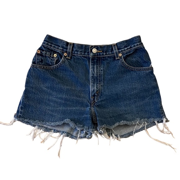 Levi cutoffs denim shorts 550 Denim High Rise Levi’s shorts Sz 8 - Picture 1 of 4